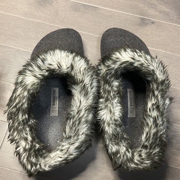 Birkenstock Kaprun Faux Fur Clog Grey Removable Fur - Picture 5 of 7
